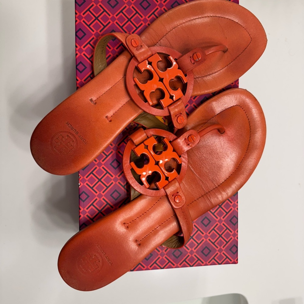 Tory Burch MILLER Women's Bright Orange Sandals